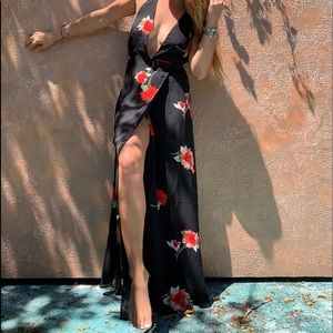Wrap halter maxi dress